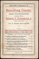 1927 Ranschbrug Gusztáv antikváriumának 116. könyvjegyzéke