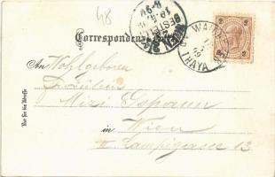 1899 Waidhofen an der Thaya, Thayatal, Landes-Real-Gymnasium / general view, grammar school, bridge....