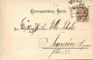 1898 Wien, Vienna, Bécs; Kahlenberg und Leopoldberg, Restauration Kahlenberg, Zahnradbahn auf den Ka...