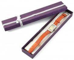 Jane Shilton JS-77 japán női karóra, kövekkel kirakott, bőr szíjjal, rozsdamentes acél hátlappal, mű...