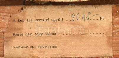 Sugár Gyula (1924-1991): Csendélet. Olaj, vászon, jelzett. Hátoldalán Képcsarnok Vállalat kissé sérü...