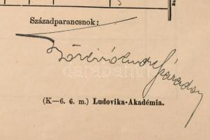 1916-1940 Jakab László (1899-1957) későbbi gyalogsági ezredes okmányai (4 db), benne a Ludovika Akad...