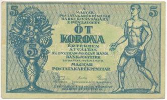 1919. 5K OSZTRÁK-MAGYAR BANK BANKJEGYEIRE T:III kis fo. Adamo K8.1