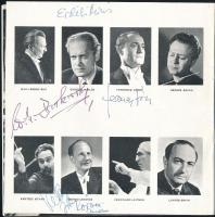 Lehel György, Wilu Boskovsky, Erdélyi Miklós, Ferencsik János, Kórodi András aláírásai A Magyar Rádi...