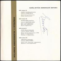 Lehel György, Wilu Boskovsky, Erdélyi Miklós, Ferencsik János, Kórodi András aláírásai A Magyar Rádi...