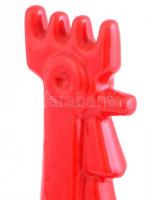 Piros kakas. 1960-as évek "art deco" Hungária iparművész kerámia. jelzett, kis kopással m:...