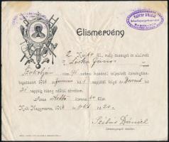 1914-1918 2 db kéménysepréssel kapcsolatos számla, elismervény