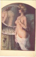 La jolie Maud / Erotic nude lady art postcard s: Raphael Kirchner (EK)