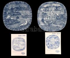 Rörstrand porcelán tányérok, 2 db, levonóképes, eredeti dobozában, hibátlanok, d: 19 cm