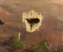 Rákosi Uitz János (1887-?):  Nyáj juhásszal és kutyával. Olaj, vászon, jelzett, sérült (több helyen ...