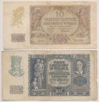 Lengyelország 1919. 5M + 100M +  Lengyelország / Német megszállás 1940. 10Zl + 20Zl + 1941. 5Zl T:II...