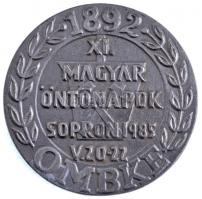1985. Soproni Vasöntöde 1910-1918 / 1892 OMBKE - XI. Magyar Öntőnapok Sopron 1985. V. 20-22 öntött fém emlékérem (79mm) T:2