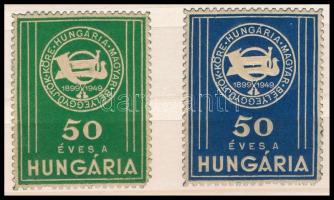 1949 50 éves a Hungária kör 2 db különböző színű levélzáró