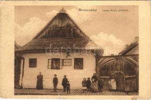 1909 Rimaszombat, Rimavská Sobota; Tompa Mihály szülőháza. Ifj. Rábely Miklós kiadása / birthplace of Mihály Tompa (kis szakadás / small tear)