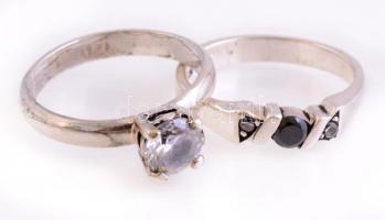 Ezüst(Ag) gyűrű, 2 db, jelzett, méret: 51, 52, bruttó: 5,11 g