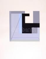 Konok Tamás (1930-): Geometrikus kompozíció, 1991. Szitanyomat, papír, jelzett, számozott: 40/40. 27,5×27,5 cm