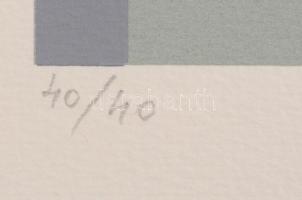 Konok Tamás (1930-): Geometrikus kompozíció, 1991. Szitanyomat, papír, jelzett, számozott: 40/40. 27...