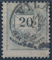 1881 20kr a bal alsó háromszög alatt vésésjavítás, elfogazás (ex Lovász)