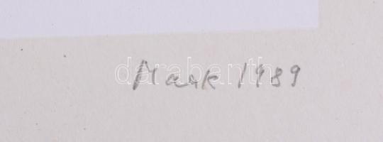 Mark (Márkus), Anna (1928-): Geometrikus kompozíció, 1989. Szitanyomat, papír, jelzett, művészpéldán...