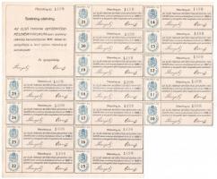 Budapest 1916. "Első Magyar Betűöntöde Részvény-Társaság" részvénye 200K-ról szelvényekkel...