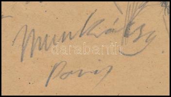 Munkácsy Paris jelzéssel: Arcok. Ceruza, papír, lap alja foltos, 29,5×21 cm