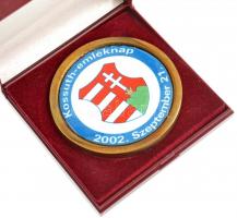 2002. "Kossuth-emléknap 2002. Szeptember 21." zománcozott fém plakett dísztokban (72mm) T:...