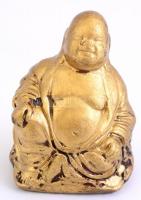Aranyozott gipsz Buddha szobor kopásokkal 11 cm