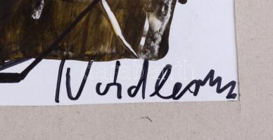 Nádler jelzéssel: Kompozíció aranyban. Vegyes technika, papír, paszpartuban. 26×21 cm