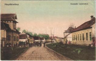 Püspökladány, Kossuth Lajos utca. Vasúti levelezőlapárusítás 4201. (Rb)