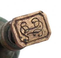 Réz pecsétnyomó festett fa nyéllel 7 cm