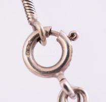 Ezüst(Ag) kígyó nyaklánc, "Chanel" mintás medállal, jelzett, h: 40 cm, bruttó: 8,78 g