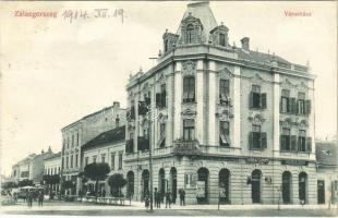 1914 Zalaegerszeg, városháza, Neufeld Izidor, Garai Lipót, Heincz K., Breisach Sámuel üzlete és saját kiadása (EK)