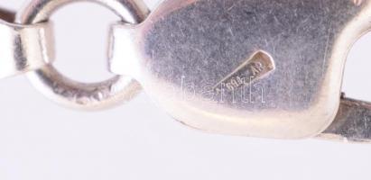 Ezüst(Ag) masszív fonott nyaklánc, jelzett, h: 44 cm, nettó: 64,85 g