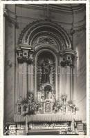 1942 Kolozsvár, Cluj; Ferencrendiek temploma, Szent Antal Oltár, belső / church interior, altar + M. KIR. KÖZPONTI TÁVÍRÓHIVATAL + EXPRESSZ