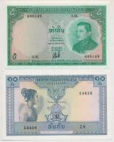 Laosz 1962-1976. 5K + 10K T:I,I- Laos 1962-1976. 5 Kip + 10 Kip C:UNC,AU Krause P#9b, P#10b