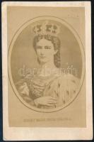 cca 1880-1890 Erzsébet királyné (Sisi, Sissi), fénynyomat vékony kartonon, 9×6 cm / Empress Elisabeth of Austria as queen of Hungary, heliotype, 9×6 cm