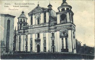 Lutsk, Luck; Kosciol Katedralny / cathedral + M. kir. soproni 18. honvéd gyalog ezred posta kezelő