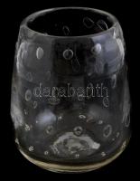 Seguso jelzéssel buborékos üveg váza, kis kopásnyomokkal, m: 12,5 cm