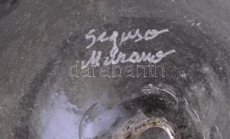 Seguso jelzéssel buborékos üveg váza, kis kopásnyomokkal, m: 12,5 cm