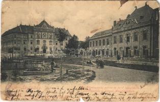 1905 Lőcse, Levoca; Törvényszéki palota és felső leányiskola. Feitzinger Ede kiadása / court, girls school (b)