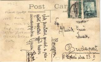 1932 Kairó, Cairo; Mándi Gyula magyar labdarúgó levele az Egyiptom-Magyarország 0:0 mérkőzés résztve...