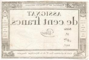 Franciaország 1795. 100Fr "Assignata" vízjeles papíron T:III ly.
France 1795. 100 Francs ...