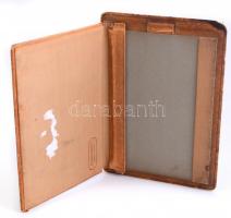 Technoimpex Parlamentet ábrázoló bőr irattartó. Kopott. 24x17 cm