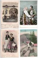 14 db RÉGI magyar motívum képeslap: népviselet, folklór / 14 pre-1945 Hungarian motive postcards: folklore