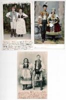 14 db RÉGI magyar motívum képeslap: népviselet, folklór / 14 pre-1945 Hungarian motive postcards: fo...