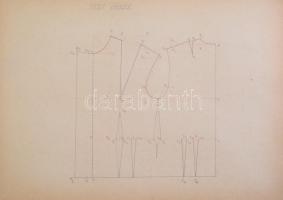cca 1960 Beliczai Ida női szabó vázlatfüzete teli rajzokkal + újságcikkekkel