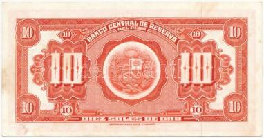 Peru 1965. 10S T:I- fo.
Peru 1965. 10 Soles de Oro C:AU spotted
Krause P#84