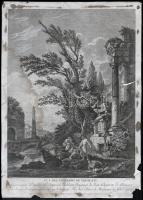 cca 1800 X. Károly koronázása / vue des environs Frescati kétoldalas kőnyomat. szakadozott szélekkel, foltos 30x43 cm