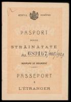 1929 báró Lipthay Frigyes gyermekkori román útlevele