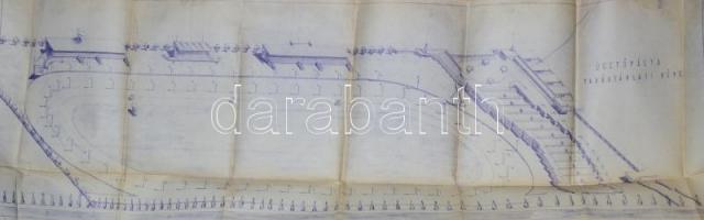 Az 1933-ban megnyitott kerepesi úti ügető (BÜE) távlati látványterve. Nagy méretű (a tervező: ifj. Paulheim Ferenc), hajtogatva, 139x55 cm